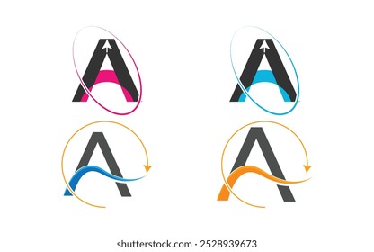 A letter logo design vector illustration template