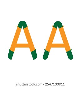 Uma ilustração vetorial de design de logotipo de letra. Letra 'A'.