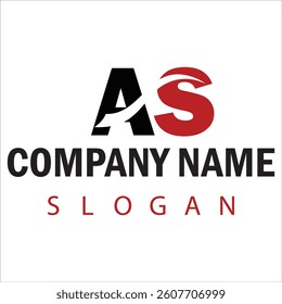 AS Letter Logo Design Vector Illustration, AS initial monogram with letter creative logo