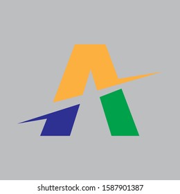 A letter logo design vector image with various type of color
