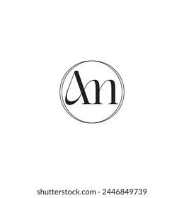 am letter logo design vector am initials design icon