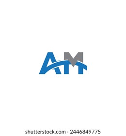 am letter logo design vector am initials design icon