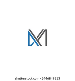 Vector de diseño de logotipo de letras am