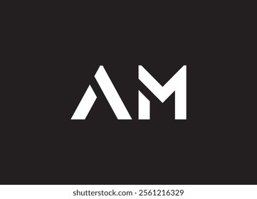 AM letter logo design vector am initials design icon
