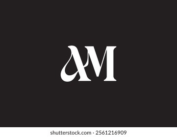 am letter logo design vector am initials design icon
