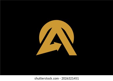 Letter A logo design vector. Monogram A abstract symbol. Type A in circle vector icon. 