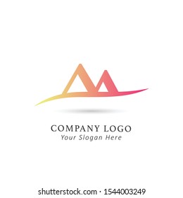 Letter A Logo design vector with mountain element