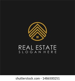 Letter A logo design vector real estate