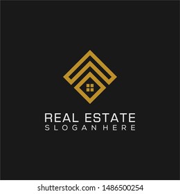 Letter A logo design vector real estate