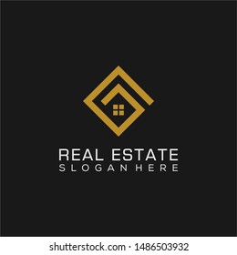 Letter A logo design vector real estate