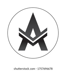 A letter logo design vector.AM simple logo design with white background.