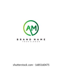 letter AM logo design vector template