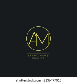 Letter AM Logo Design Vector Template