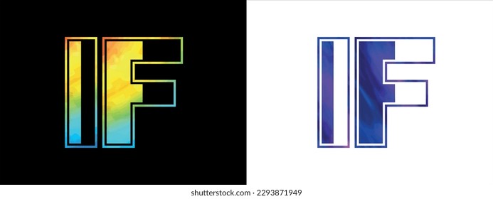 Plantilla vectorial de diseño de logotipo IF de letra. Moderno y creativo logotipo de lujo para la identidad empresarial