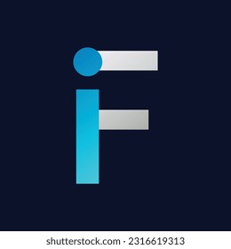 plantilla vectorial de diseño de logotipo iF Letter.