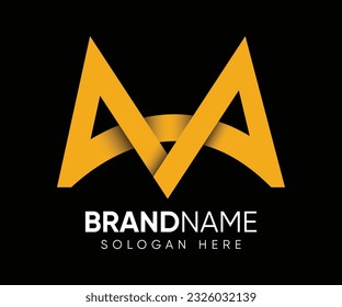 Una plantilla de logotipo de diseño de logotipo vectorial de letra A