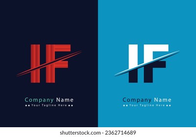 plantilla vectorial de diseño de logotipo iF Letter.