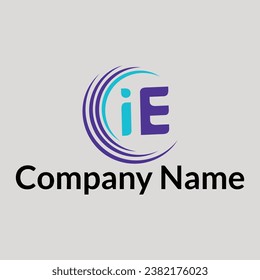letter iE logo design vector template