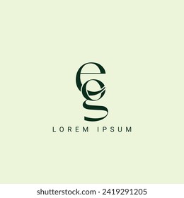 Plantilla de vectores de diseño de logotipo EG Letter. Alfabeto Letra Inicial Diseño De Logotipo EG Con Reflejo Brillante Ilustración Comercial