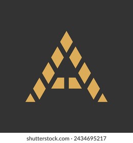 Letra Un vector de diseño de logotipo con elemento de plantilla concepto moderno