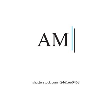 AM Letter Logo Design Vector Template. Initial Letter AM Linked Logo