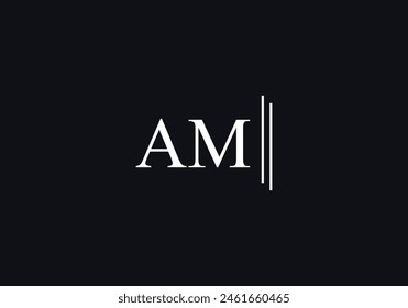 AM Letter Logo Design Vector Template. Initial Letter AM Linked Logo