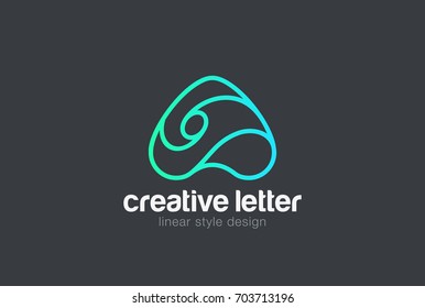 Letter a Logo design vector template Linear style.
Friendly funny font media marketing style Logotype concept icon.
