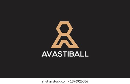A letter logo design and vector temple