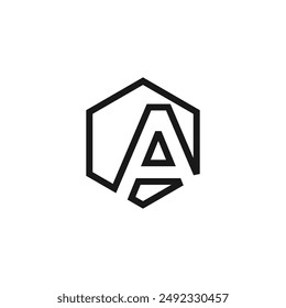 Letra Un Vector de diseño de logotipo con forma universal e idea creativa