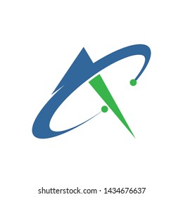 A letter logo design vector white background