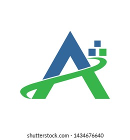 A letter logo design vector white background