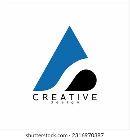 Letter A logo design with water drop. Types of logos and vector logos.