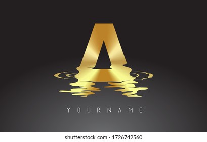 Diseño de un logotipo de carta con la ilustración del vector de efecto agua. Plantilla A para empresas de marca.