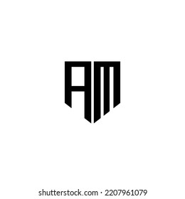 AM letter logo design with white background in illustrator. Vector logo, calligraphy designs for logo, Poster, Invitation, etc.