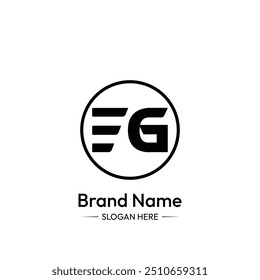 EG Letter Logo Design. White Background.