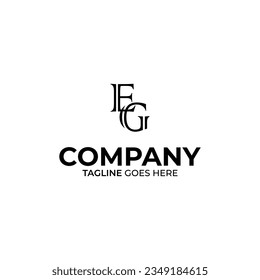 EG Letter Logo Design White and Black
