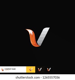 letter logo design,Fox Tail vector