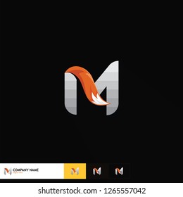 letter logo design,Fox Tail vector