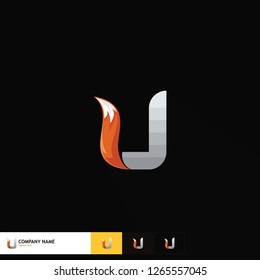 letter logo design,Fox Tail vector