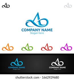 Letter A Logo Digital Marketing Financial Advisor Invest Design Icon