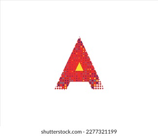 A letter logo dots design elements vector illustration