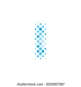 Letter I logo. Dots logo, dotted shape logotype vector design. I letter logo in halftone dots style