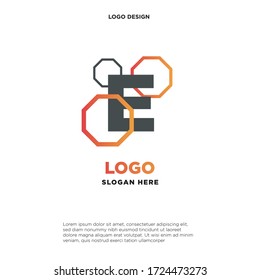 the letter logo E. with the shape of a hexagon.template modern.isolated white. business logos, for companies and graphic design. illustration vector