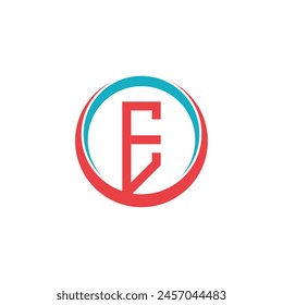 Letter logo E unique concept Premium Vector