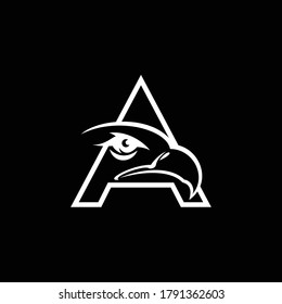 Letter A logo and eagle design combination