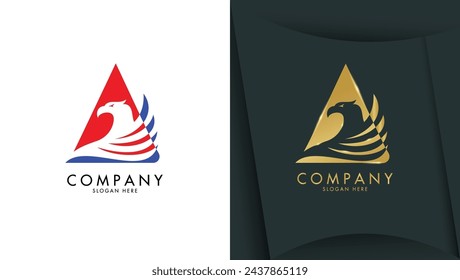 Letter a logo with an eagle head in minimalist style