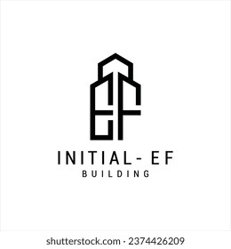 Letter Logo EF Inital Luxury. Art Deco style logotype design for luxury company branding