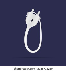 Le escribo logotipo "enchufe eléctrico". Tipo de vector aislado para el diseño de potencia, logotipo de aplicación, identidad energética, carga de cosas, etc.