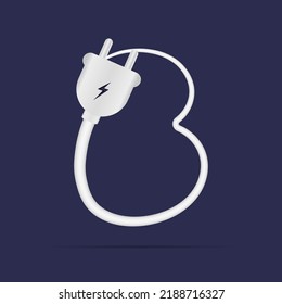 A letter logo electric power plug. İsolated vector typeface for power design, application logo, energy identity, charging things etc.