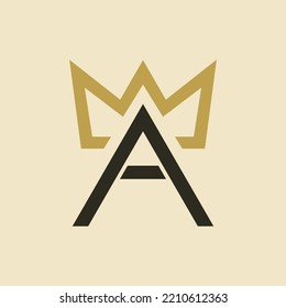 Letter A Logo With Elegant Crown